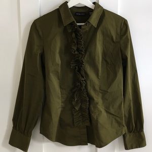 New York & Co olive green button down